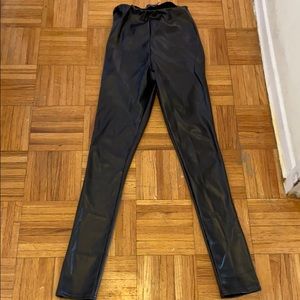 PRETTY LITTLETHING Faux Leather Ruched Bum Legging